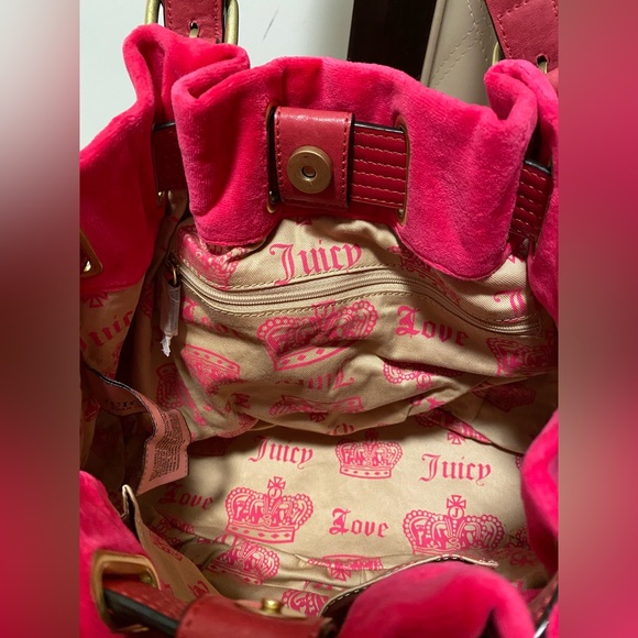Juicy Couture Pink Velour Hobo Vintage Handbag - Picture 10 of 11